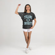 TULANE GREEN WAVE VICTORY MODE FLUTTER SLEEVE TEE IN BLACK