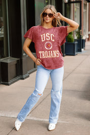 USC TROJANS VICTORY MODE FLUTTER SLEEVE TEE IN CRIMSON