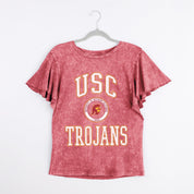 USC TROJANS VICTORY MODE FLUTTER SLEEVE TEE IN CRIMSON
