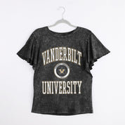 VANDERBILT COMMODORES VICTORY MODE FLUTTER SLEEVE TEE IN BLACK