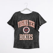 VIRGINIA TECH HOKIES VICTORY MODE FLUTTER SLEEVE TEE IN BLACK