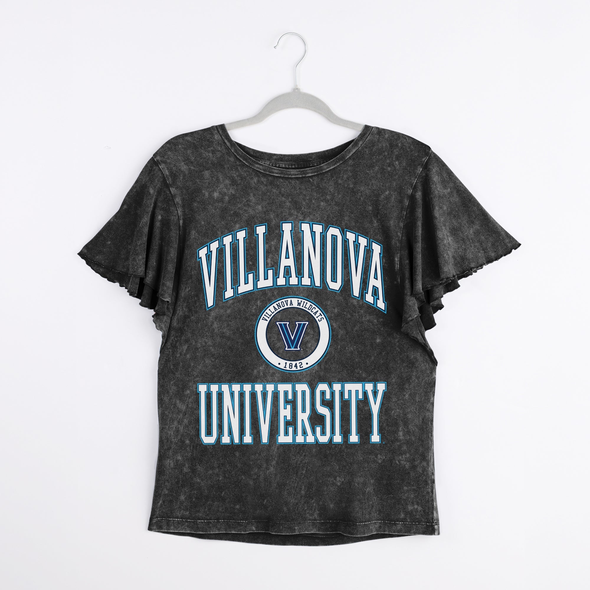 VILLANOVA WILDCATS VICTORY MODE FLUTTER SLEEVE TEE IN BLACK