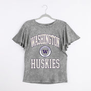 WASHINGTON HUSKIES VICTORY MODE FLUTTER SLEEVE TEE IN GREY