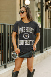 WAKE FOREST DEMON DEACONS VICTORY MODE FLUTTER SLEEVE TEE IN BLACK