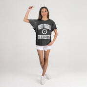 WEST VIRGINIA MOUNTAINEERS VICTORY MODE FLUTTER SLEEVE TEE IN BLACK