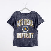 WEST VIRGINIA MOUNTAINEERS VICTORY MODE FLUTTER SLEEVE TEE IN NAVY