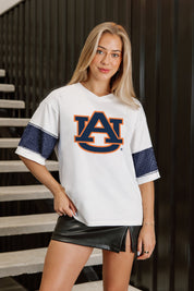 AUBURN TIGERS DOMINANCE RHINESTONE STRIPE VARSITY TEE