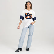 AUBURN TIGERS DOMINANCE RHINESTONE STRIPE VARSITY TEE