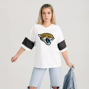 JACKSONVILLE JAGUARS DOMINANCE RHINESTONE STRIPE VARSITY TEE