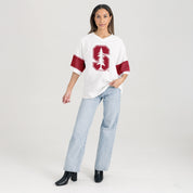 STANFORD CARDINAL DOMINANCE RHINESTONE STRIPE VARSITY TEE