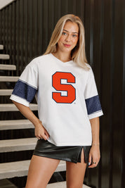 SYRACUSE ORANGE DOMINANCE RHINESTONE STRIPE VARSITY TEE