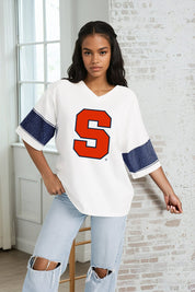 SYRACUSE ORANGE DOMINANCE RHINESTONE STRIPE VARSITY TEE