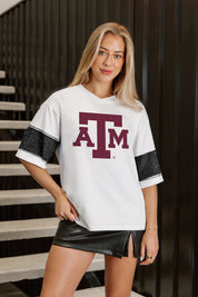 TEXAS A&M AGGIES DOMINANCE RHINESTONE STRIPE VARSITY TEE