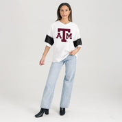 TEXAS A&M AGGIES DOMINANCE RHINESTONE STRIPE VARSITY TEE