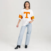 TENNESSEE VOLUNTEERS DOMINANCE RHINESTONE STRIPE VARSITY TEE