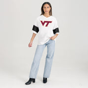 VIRGINIA TECH HOKIES DOMINANCE RHINESTONE STRIPE VARSITY TEE