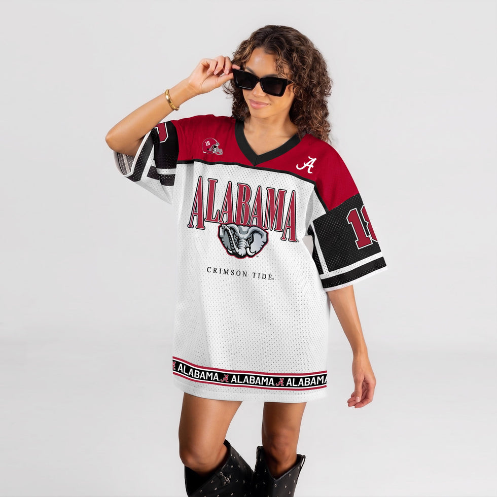 Women's Alabama Crimson Tide Hustle Mode V-neck Fashion Jersey Dress