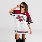 ARKANSAS RAZORBACKS HUSTLE MODE V-NECK FASHION JERSEY DRESS