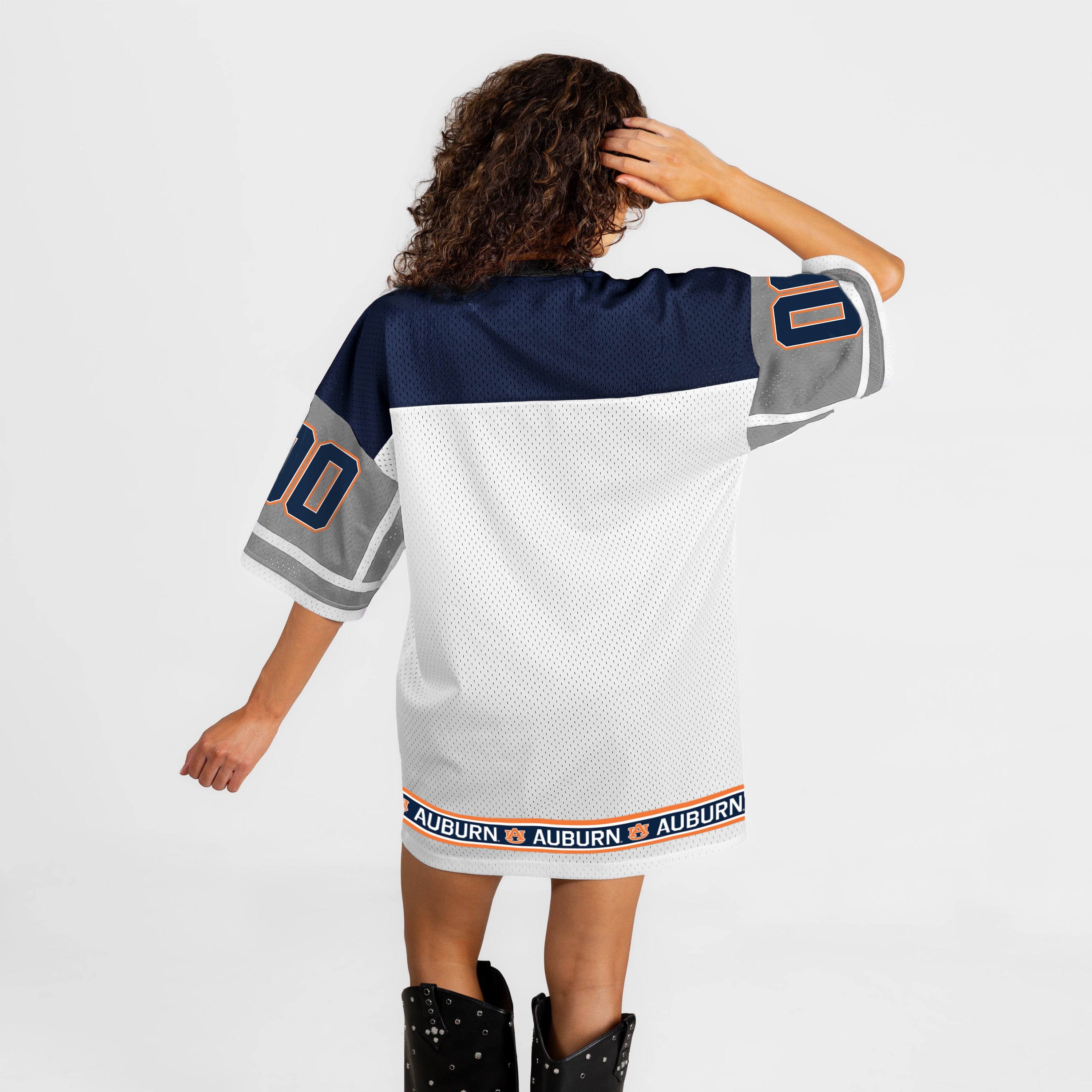 AUBURN TIGERS HUSTLE MODE V-NECK FASHION JERSEY DRESS