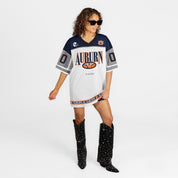 AUBURN TIGERS HUSTLE MODE V-NECK FASHION JERSEY DRESS