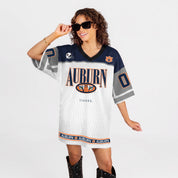 AUBURN TIGERS HUSTLE MODE V-NECK FASHION JERSEY DRESS