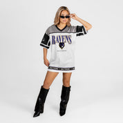 BALTIMORE RAVENS HUSTLE MODE V-NECK FASHION JERSEY DRESS