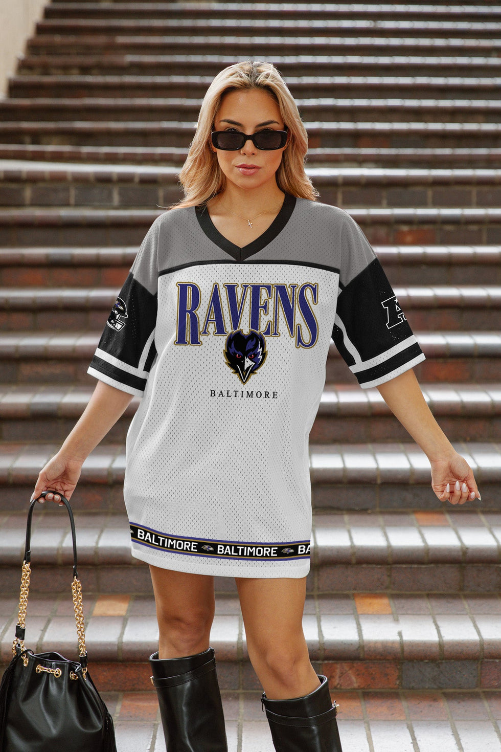 baltimore ravens jersey dress Women's Hustle Mode V-neck Fashion poolchic20 making it perfect for Aurora Dress: Handmade Luxury Color:color3