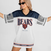 CHICAGO BEARS HUSTLE MODE V-NECK FASHION JERSEY DRESS