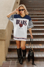 CHICAGO BEARS HUSTLE MODE V-NECK FASHION JERSEY DRESS