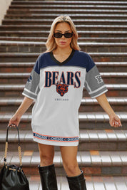 CHICAGO BEARS HUSTLE MODE V-NECK FASHION JERSEY DRESS