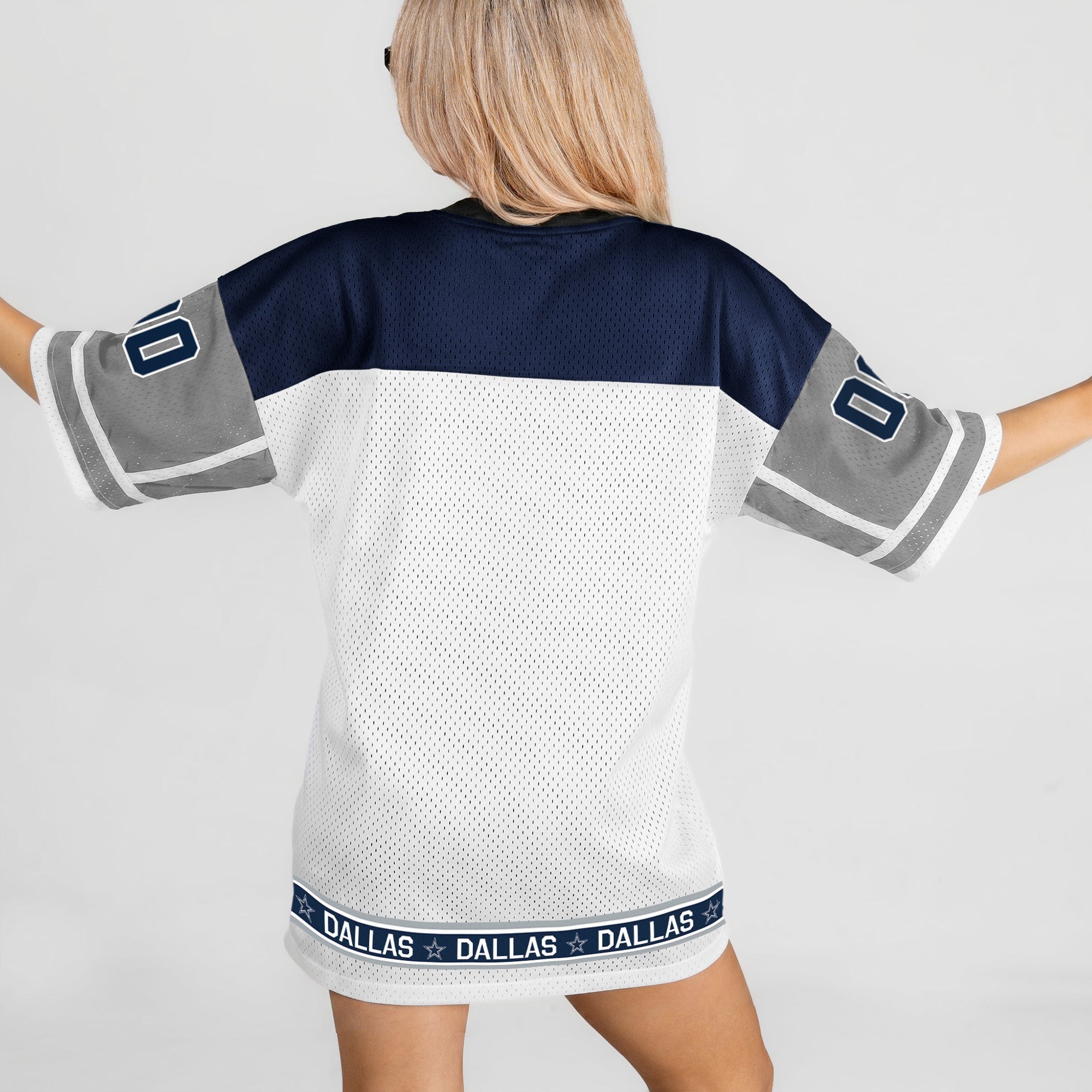 DALLAS COWBOYS HUSTLE MODE V-NECK FASHION JERSEY DRESS