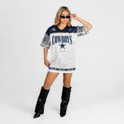 DALLAS COWBOYS HUSTLE MODE V-NECK FASHION JERSEY DRESS