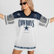 DALLAS COWBOYS HUSTLE MODE V-NECK FASHION JERSEY DRESS