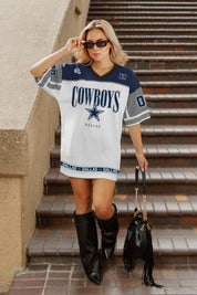 DALLAS COWBOYS HUSTLE MODE V-NECK FASHION JERSEY DRESS