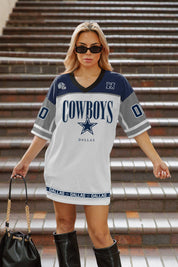 DALLAS COWBOYS HUSTLE MODE V-NECK FASHION JERSEY DRESS