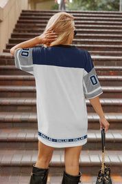 DALLAS COWBOYS HUSTLE MODE V-NECK FASHION JERSEY DRESS