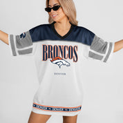 DENVER BRONCOS HUSTLE MODE V-NECK FASHION JERSEY DRESS