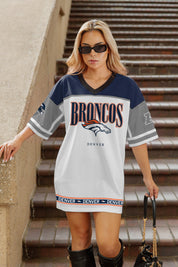 DENVER BRONCOS HUSTLE MODE V-NECK FASHION JERSEY DRESS