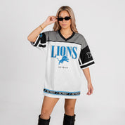 DETROIT LIONS HUSTLE MODE V-NECK FASHION JERSEY DRESS