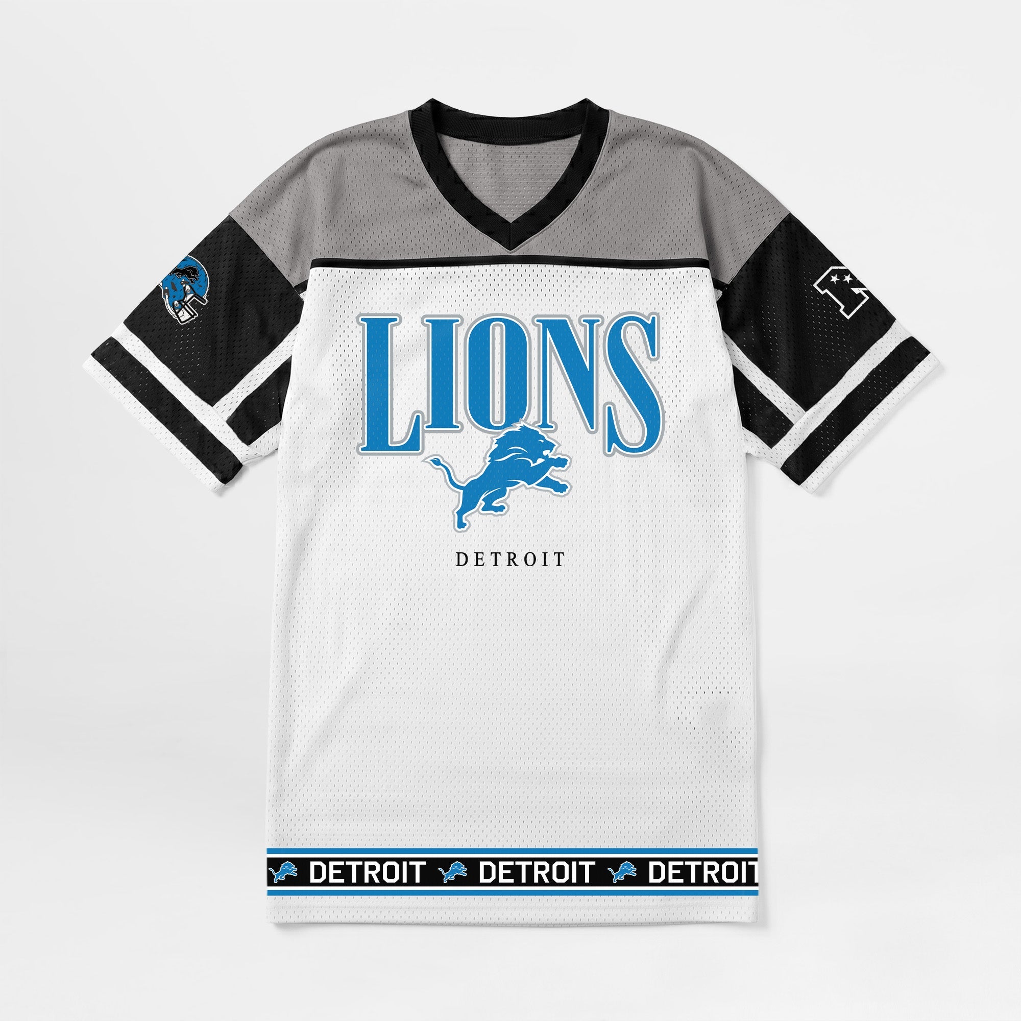 DETROIT LIONS HUSTLE MODE V-NECK FASHION JERSEY DRESS
