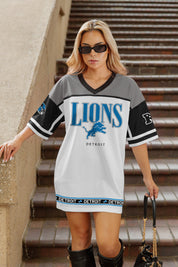 DETROIT LIONS HUSTLE MODE V-NECK FASHION JERSEY DRESS
