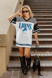 DETROIT LIONS HUSTLE MODE V-NECK FASHION JERSEY DRESS