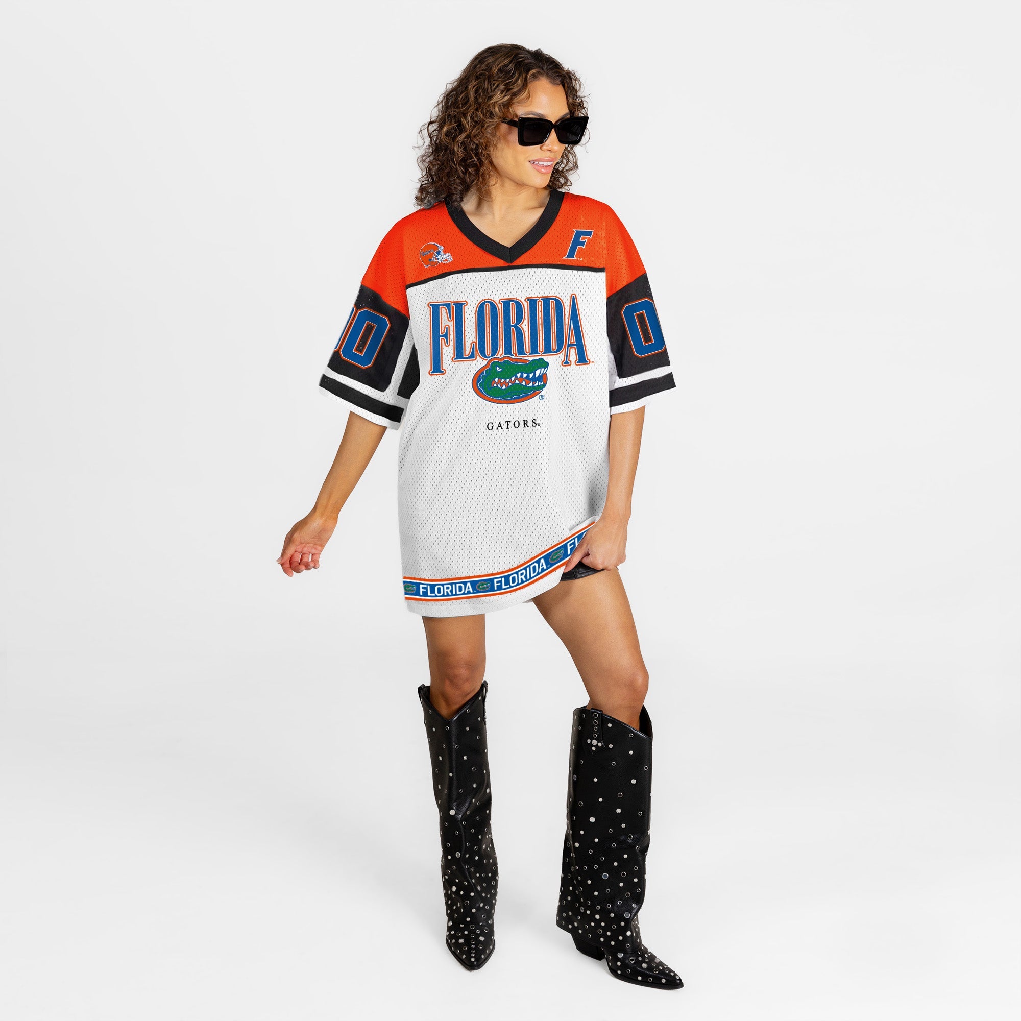 FLORIDA GATORS HUSTLE MODE V-NECK FASHION JERSEY DRESS