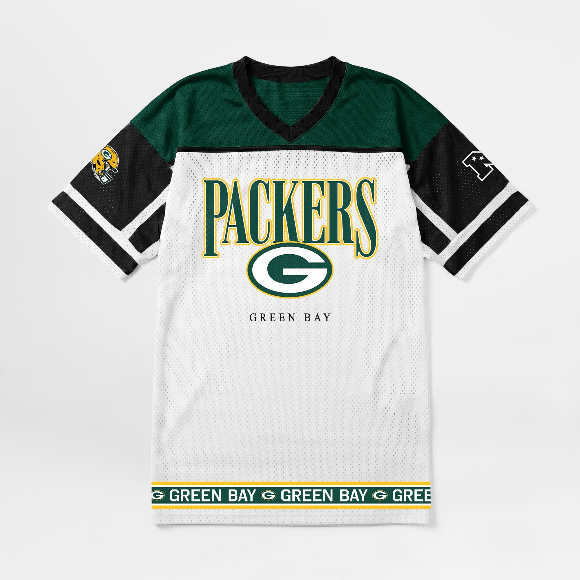 GREEN BAY PACKERS HUSTLE MODE V-NECK FASHION JERSEY DRESS