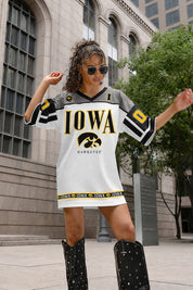 IOWA HAWKEYES HUSTLE MODE V-NECK FASHION JERSEY DRESS