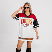 KANSAS CITY CHIEFS HUSTLE MODE V-NECK FASHION JERSEY DRESS