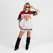 KANSAS CITY CHIEFS HUSTLE MODE V-NECK FASHION JERSEY DRESS