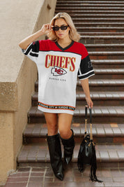 KANSAS CITY CHIEFS HUSTLE MODE V-NECK FASHION JERSEY DRESS