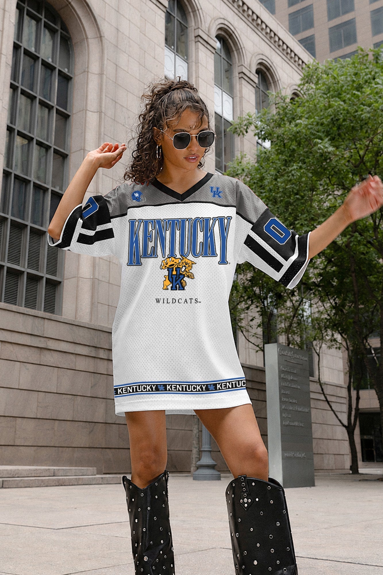 KENTUCKY WILDCATS HUSTLE MODE V-NECK FASHION JERSEY DRESS