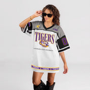 LSU TIGERS HUSTLE MODE V-NECK FASHION JERSEY DRESS